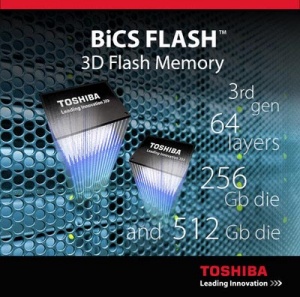 Toshiba demonstrerer deres 64-lags BiCS 3D NAND-baserede NVMe SSD